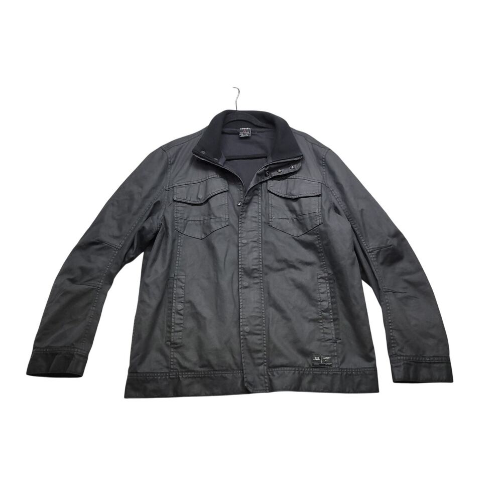 Oakley Mens XL Black Full Zip Utility Field Jacket Regular Fit Casual Coat